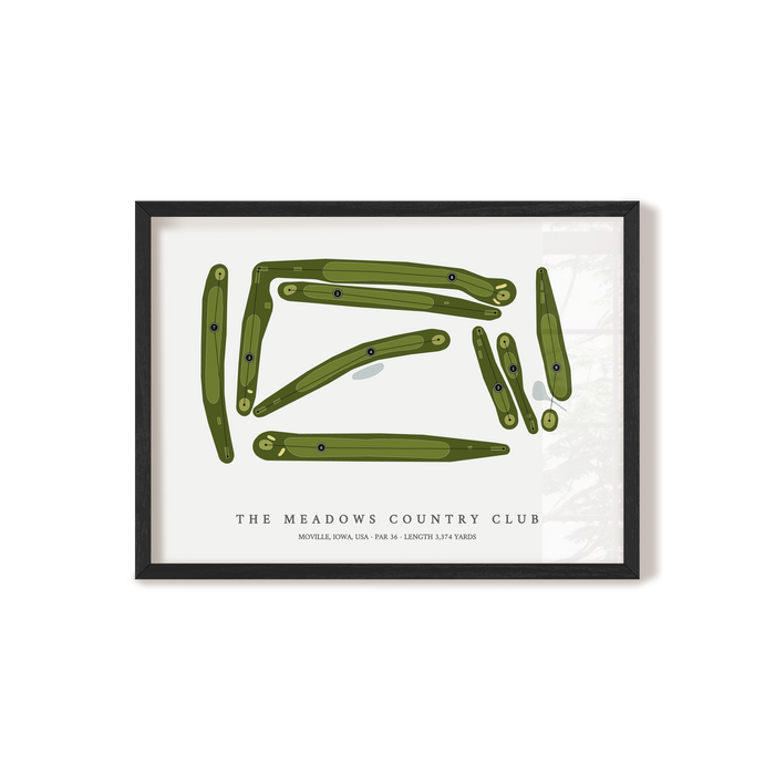 The Meadows Country Club | Golf Course Map | Black Frame