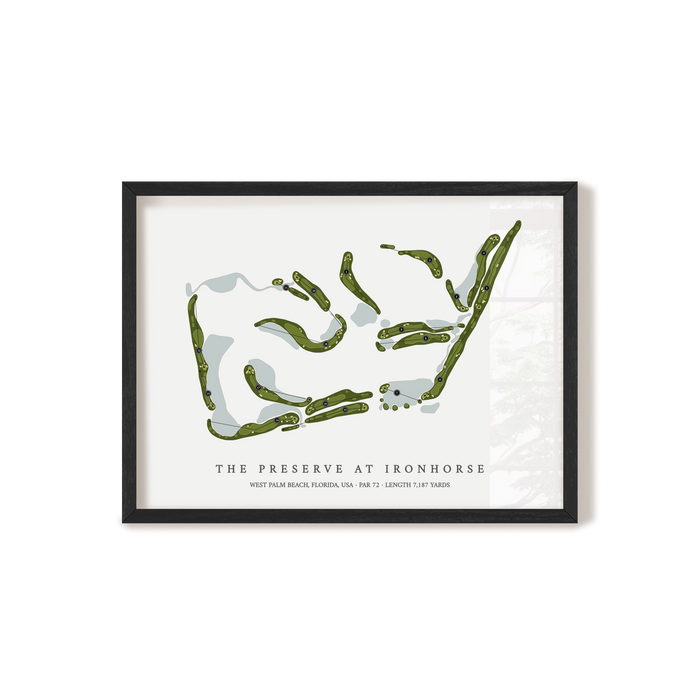 The Preserve at Ironhorse | Golf Course Map | Black Frame