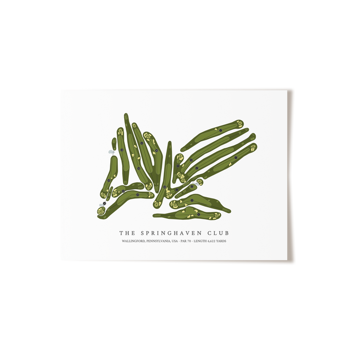 The Springhaven Club | Golf Course Map | Unframed