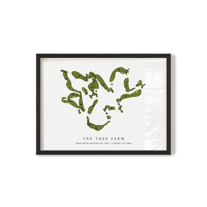 The Tree Farm | Golf Course Map | Black Frame