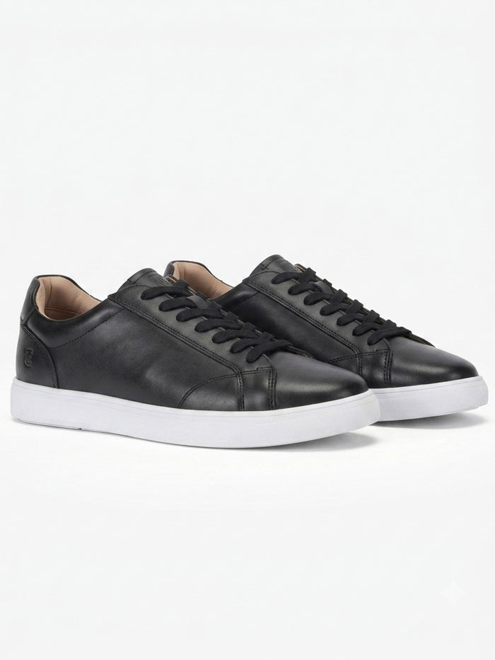 Theo Black Sneakers | Premium Smart Casual Lace-Up Shoes | TC-2645BL