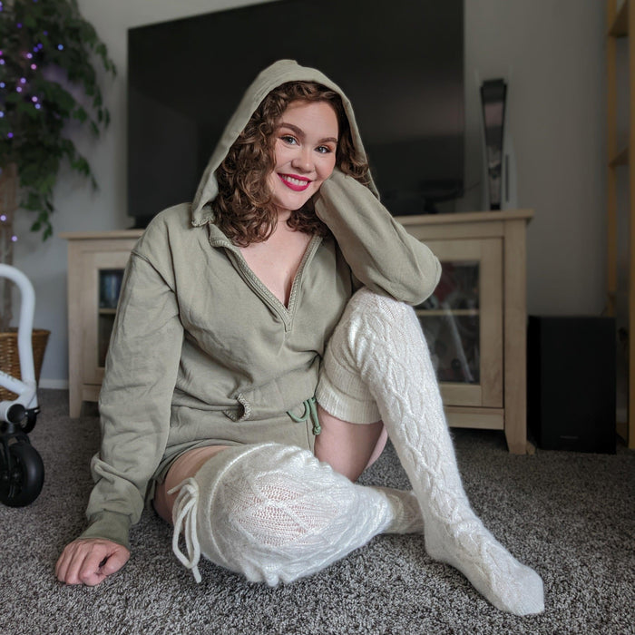 Thigh High Socks - Snowball
