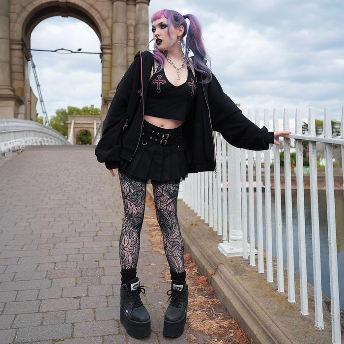 Thighs The Limit Fishnets - Timewarp - Black