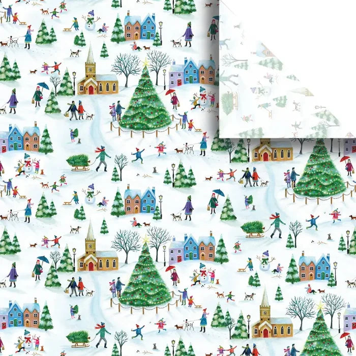 Tissue - Printed - Christmas Village (Recycled Fiber)