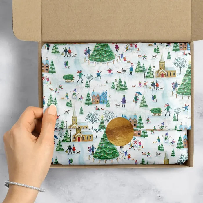 Tissue - Printed - Christmas Village (Recycled Fiber)