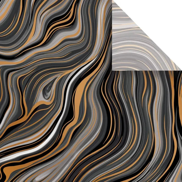 Tissue - Printed - Marbleized Black - Retail 6 Pack (24