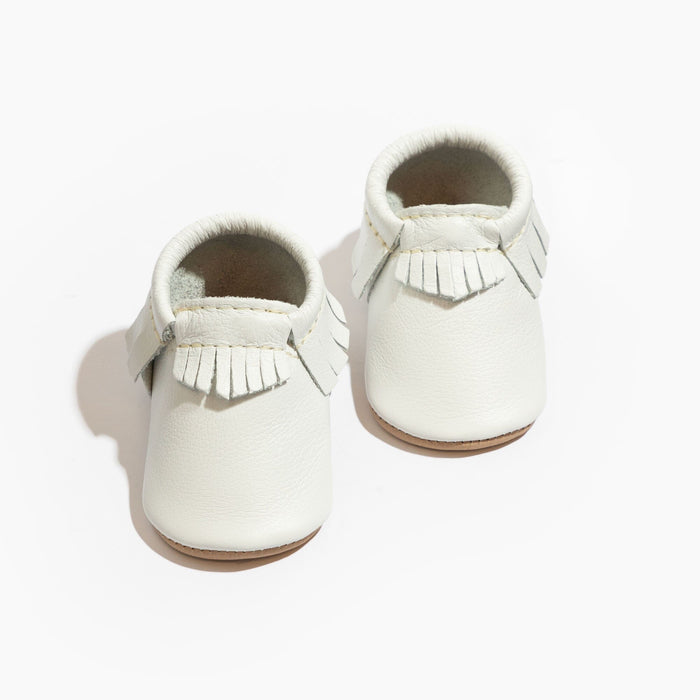 Toasted Bright White Moccasin Baby Shoe - Babies in Bloom