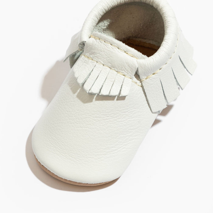 Toasted Bright White Moccasin Baby Shoe - Babies in Bloom