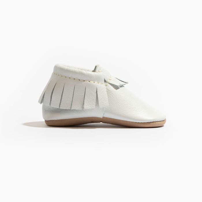 Toasted Bright White Moccasin Baby Shoe - Babies in Bloom
