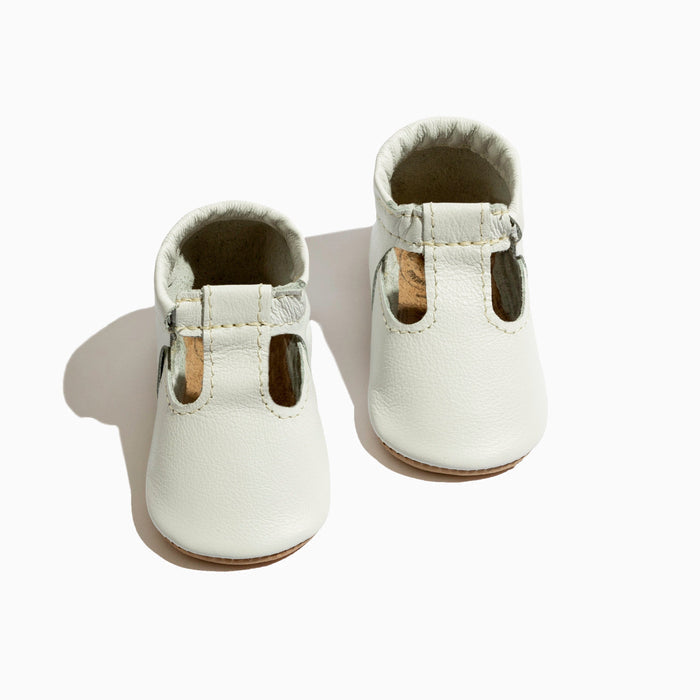 Toasted Bright White T-Bar Baby Shoe - Babies in Bloom