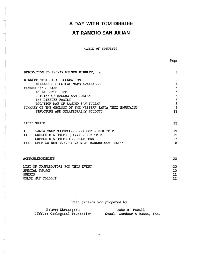 Tom Dibblee Field Guides