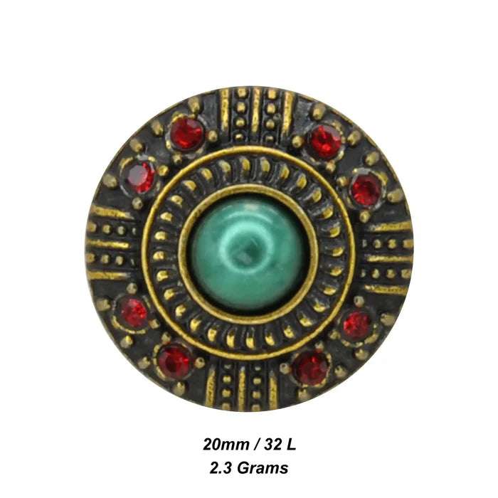 Traditional Designer Shank Metal Button | 20mm (32L)