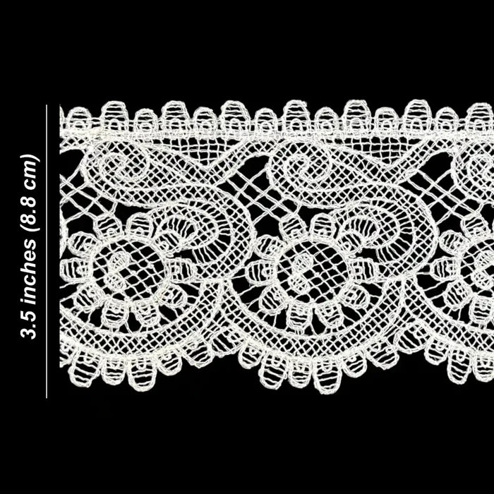 Traditional Floral Lace Border Pattern Design | Width 8.8cm (3.5 inches) 88mm | SKU-FML-5
