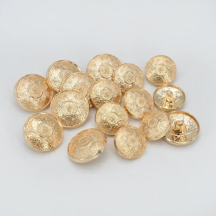 Traditional Gold Finish Metal Button | 18mm (28L)  & 21mm (34L)