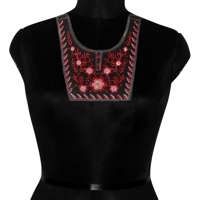 Elegant Tribal Tapestry style ethnic neckline from Ani Accessories showcasing detailed embroidery and artisanal design for festive wear