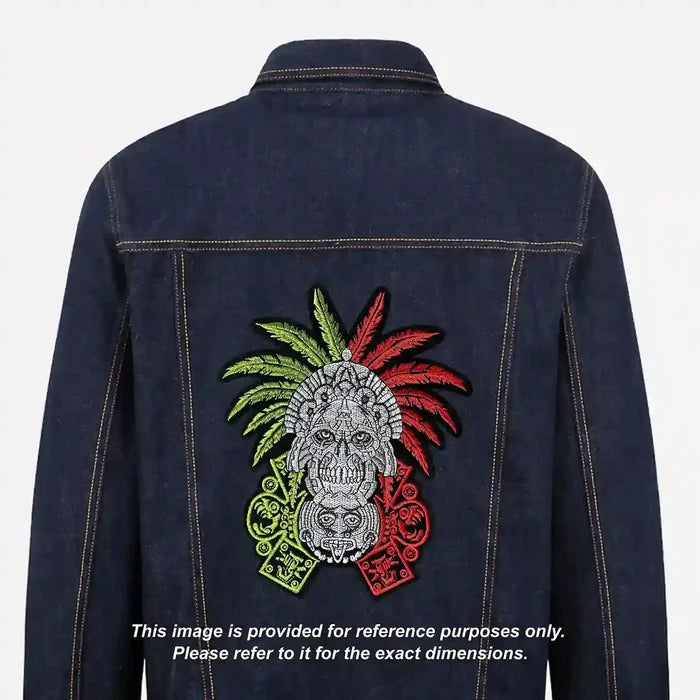 Tricolor Aztec Sun Stone Hot-Fix Patch