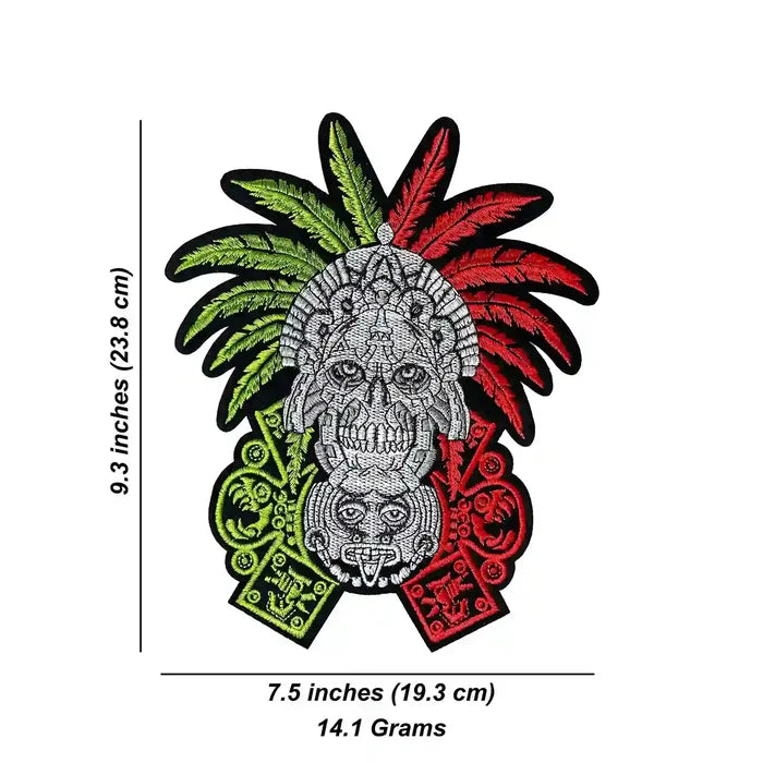 Tricolor Aztec Sun Stone Hot-Fix Patch