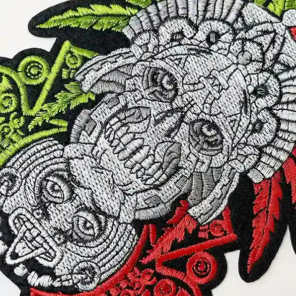 Tricolor Aztec Sun Stone Hot-Fix Patch