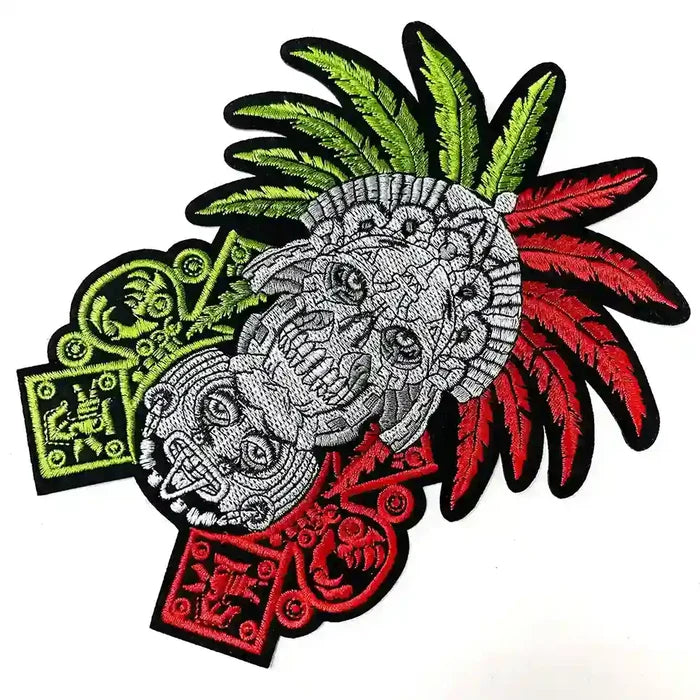 Tricolor Aztec Sun Stone Hot-Fix Patch