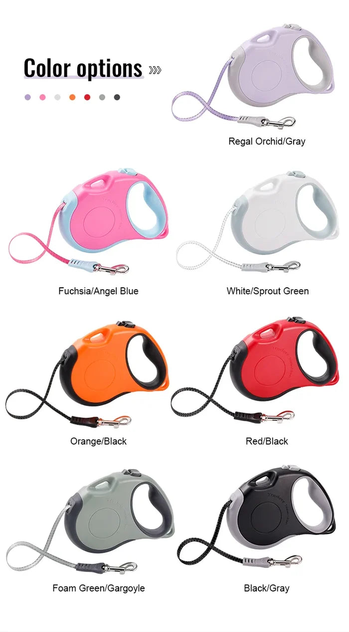 TrueLove Retractable Dog Leash TLL5001 - Suitable for Medium and Small Dogs  - Red/Black - Dog.Dog.Cat.