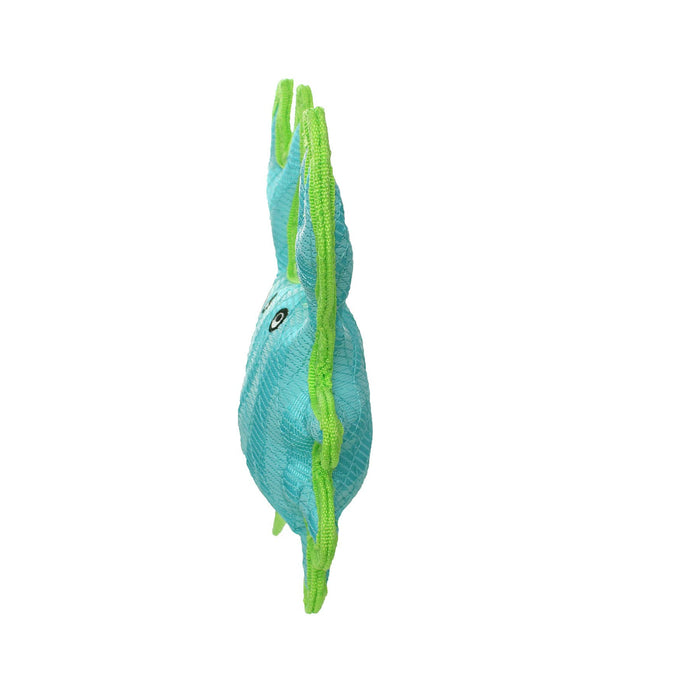Tuffy Dog Toys - VIP Products - DuraForce Crab Tiger - Blue/Green, Durable, Squeaky Dog Toy - Dog.Dog.Cat.