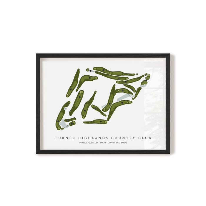 Turner Highlands Country Club | Golf Course Map | Black Frame