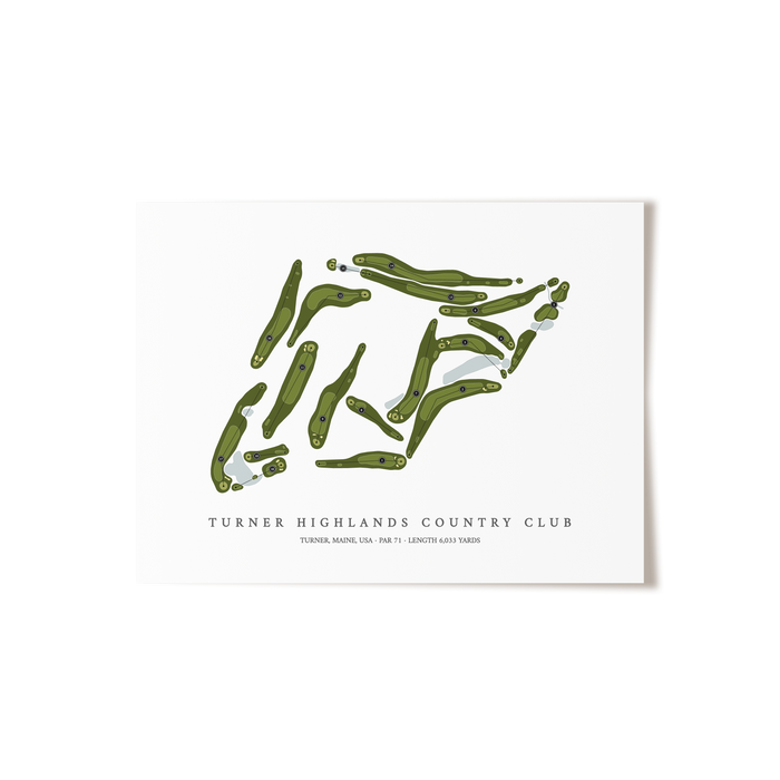 Turner Highlands Country Club | Golf Course Map | Unframed