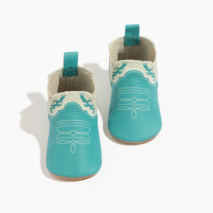 Turquoise Cowboy Chelsea Boot Baby Shoe - Babies in Bloom