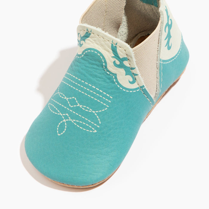 Turquoise Cowboy Chelsea Boot Baby Shoe - Babies in Bloom