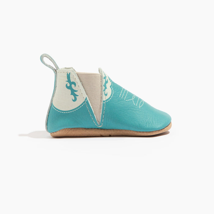 Turquoise Cowboy Chelsea Boot Baby Shoe - Babies in Bloom