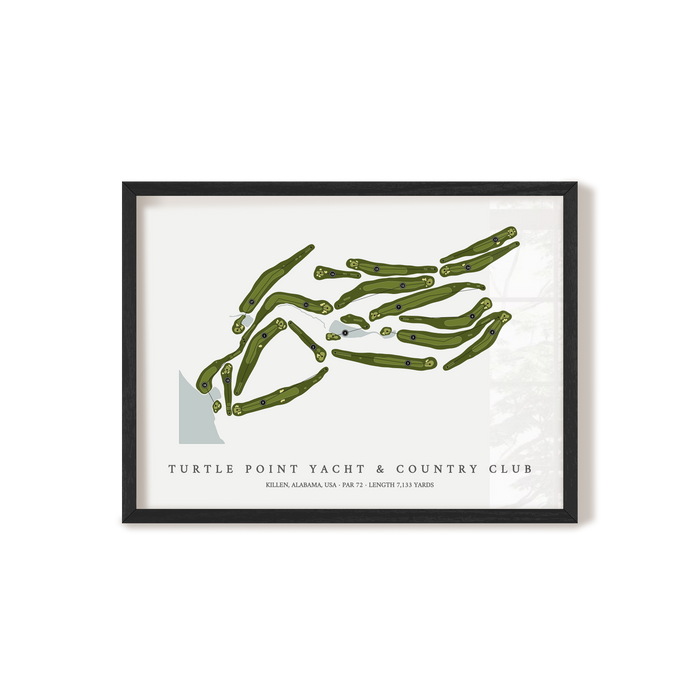 Turtle Point Yacht & Country Club | Golf Course Map | Black Frame