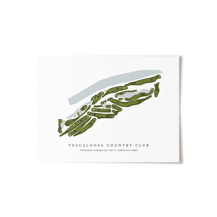 Tuscaloosa Country Club | Golf Course Map | Unframed
