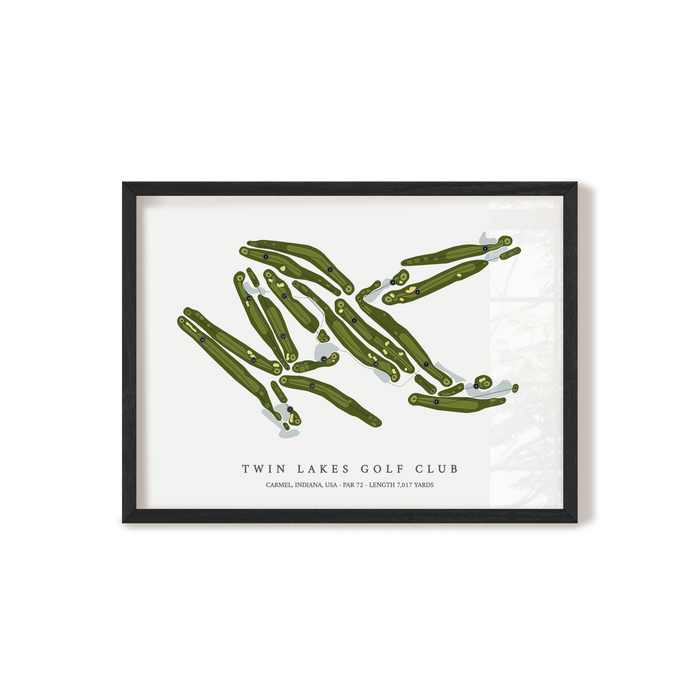 Twin Lakes Golf Club | Golf Course Map | Black Frame
