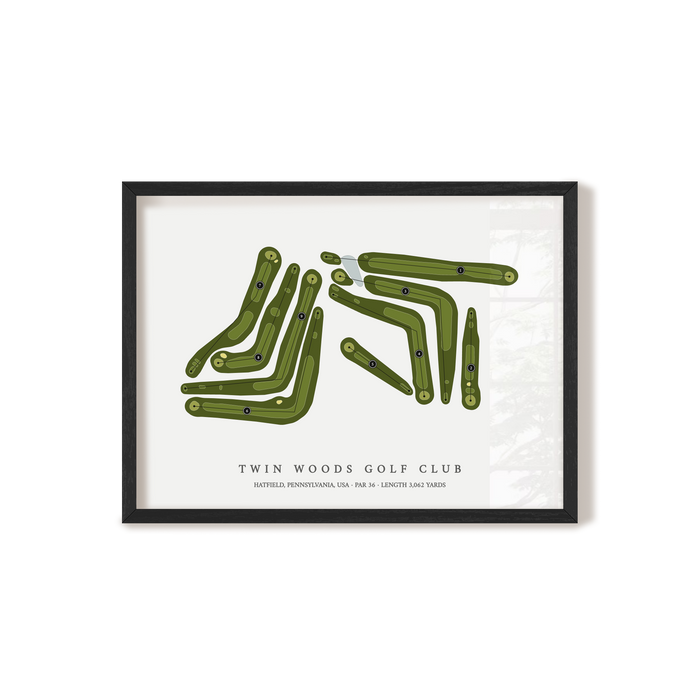 Twin Woods Golf Club | Golf Course Map | Black Frame