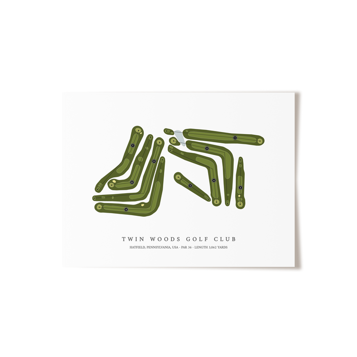 Twin Woods Golf Club | Golf Course Map | Unframed