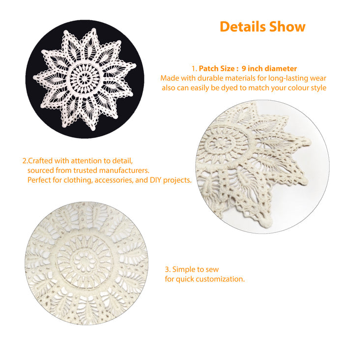 Twinkling Star Crochet Cotton Sew Doily Patch