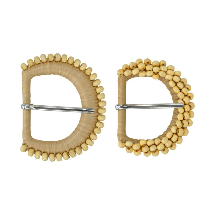 Ani Accessories Two Designs D Shape Wooden Buckles for Belt Bag Dress DIY Sewing Craft Garment Decoration