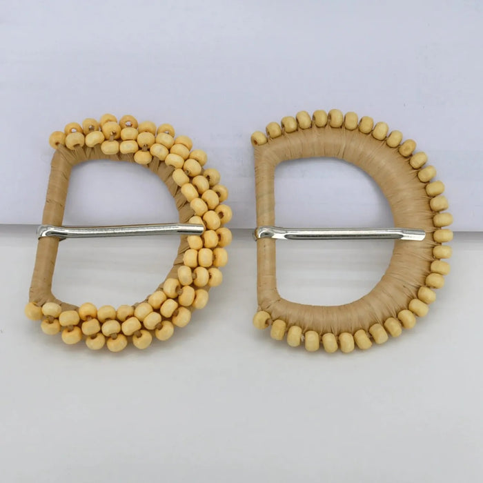 Ani Accessories Two Designs D Shape Wooden Buckles for Belt Bag Apparel DIY Craft Sewing Fashion Decoration