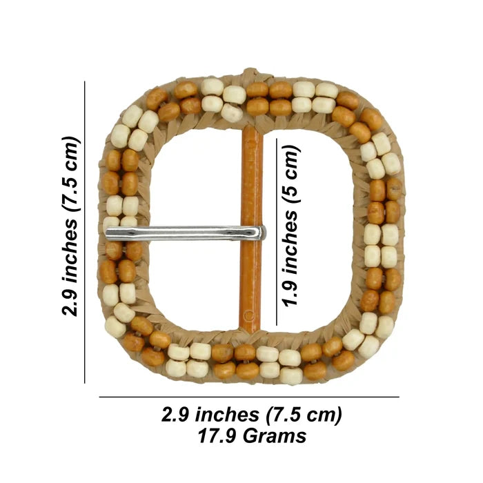 Two-Tone Raffia Wrapped Buckle