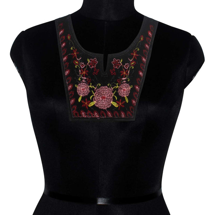 Traditional U shape ethnic neckline with rich embroidery, ideal for kurtis, salwar suits and festive styling design arts