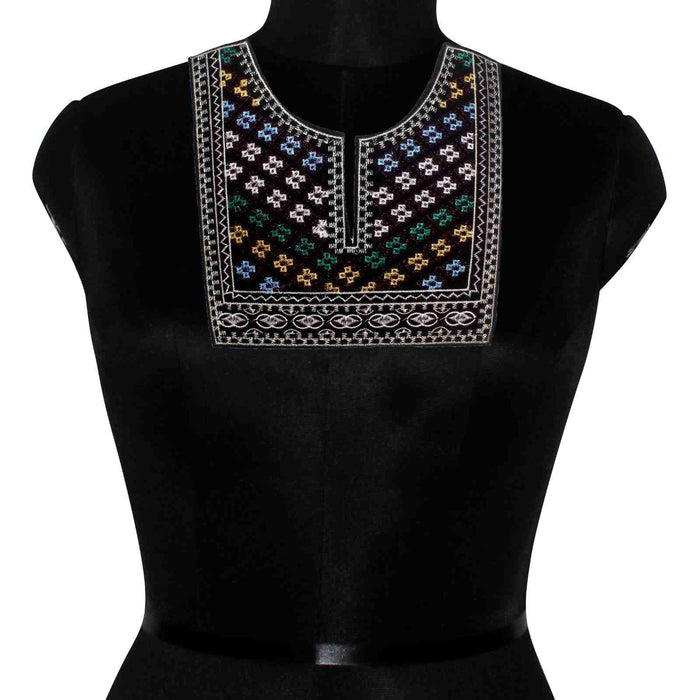 Premium U Shape square style neckline by Ani Accessories with detailed embroidery and luxurious handcrafted appeal for garments
