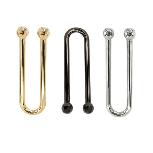 Ani Accessories U-Shaped Elegant Metal Buckle in gold ,silver, black  zooming image in  a white background.
