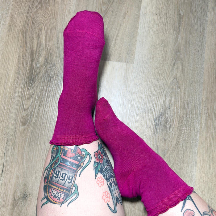 Ultimate Bamboo Ankle Socks - 3 Pairs in Hibiscus