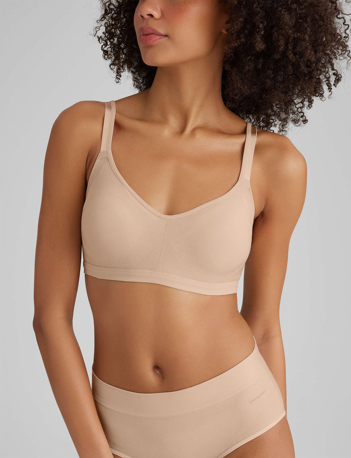 OLD::Ultimate Comfort Wireless Seamless Bra (2-Pack)::Black/Butter Scotch