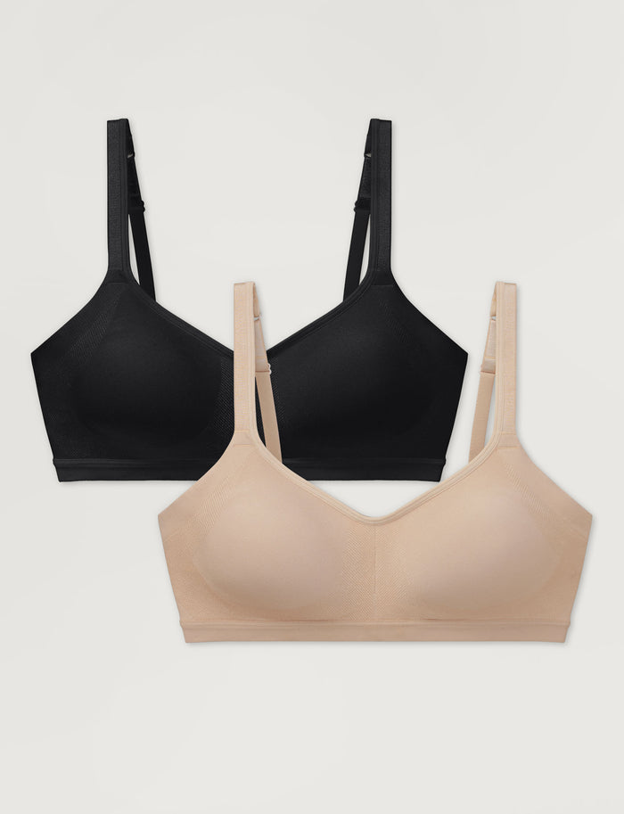 Ultimate Comfort Wireless Seamless Bra (2-Pack)::Black/Butter Scotch::Swatch