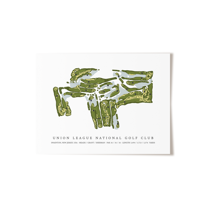 Union League National Golf Club | Golf Course Map | Unframed