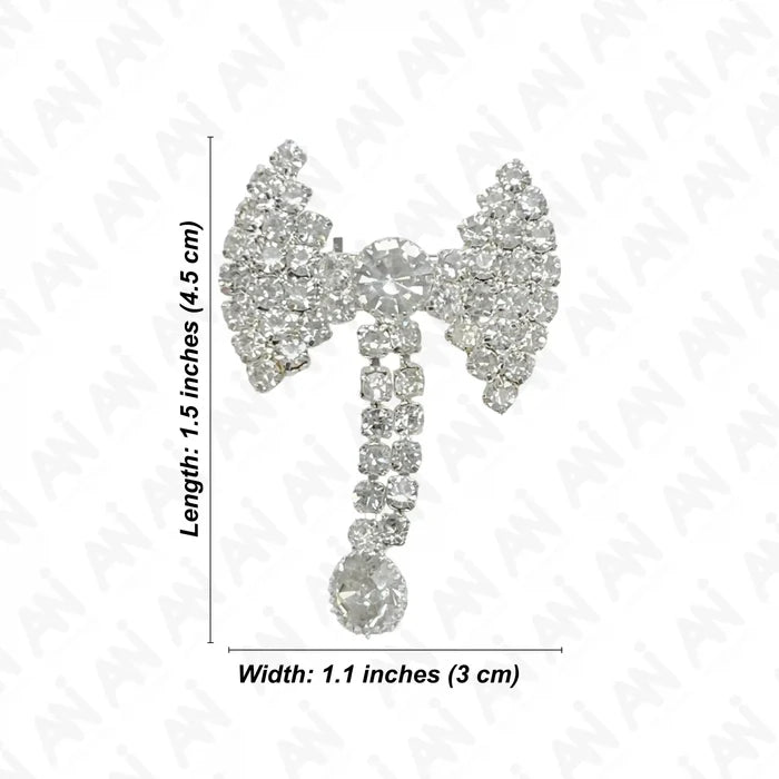 Unisex Rhine Stone Bow Brooch for Occasion with sparkling crystal embellishments and elegant design