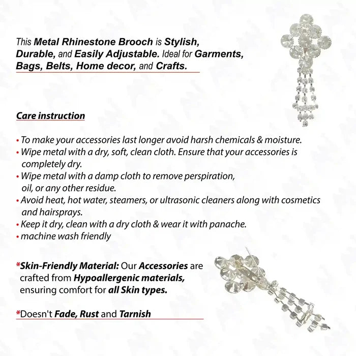 Unisex Rhinestone Brooch for Fashion featuring a stylish design and adjustable features for various accessories