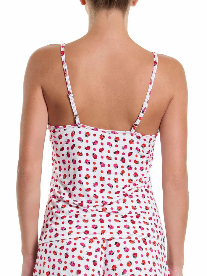 Unwind Cami Do Or Dot - White Ladybug Print Camisole Back View Showing Adjustable Straps | Hanky Panky