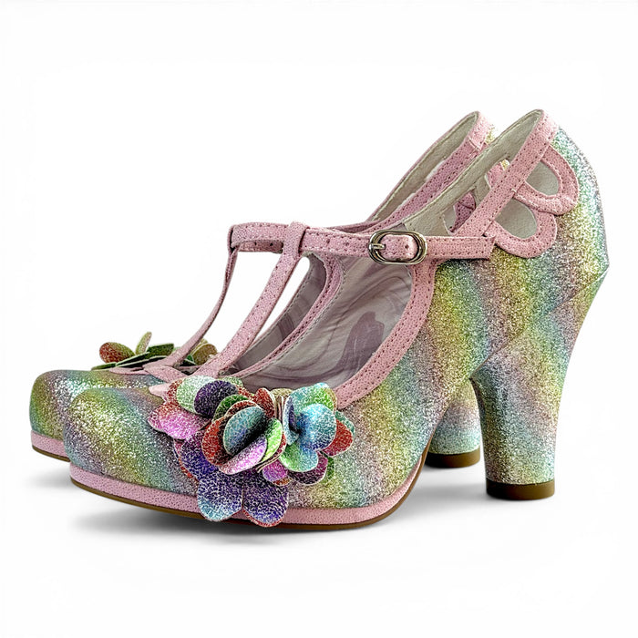 Valerie and Matching Malibu Pastel Glitter Wide Fit